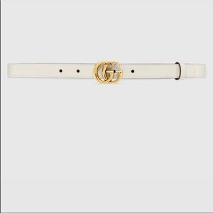 😍🔥WHITE THIN LEATHER WOMENS GUCCI LOGO BELT🔥😍
